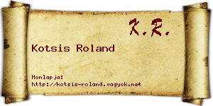 Kotsis Roland névjegykártya